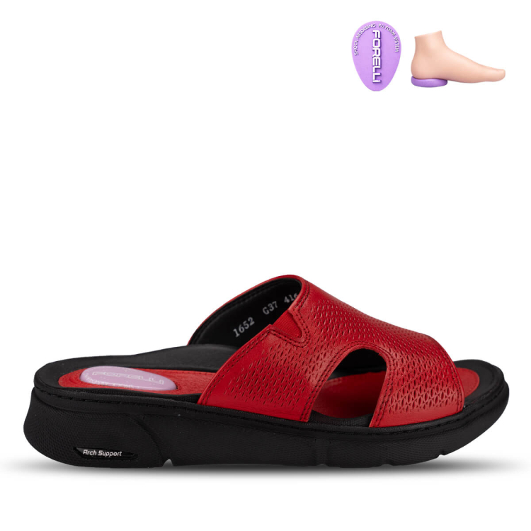 HANNA-G Kadın Deri Terlik Kırmızı - Forelli