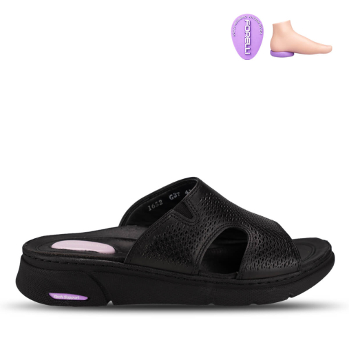 HANNA-G Kadın Deri Terlik Siyah 