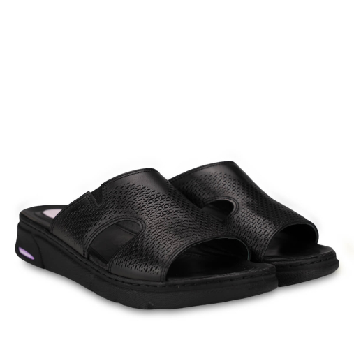 HANNA-G Kadın Deri Terlik Siyah - 3