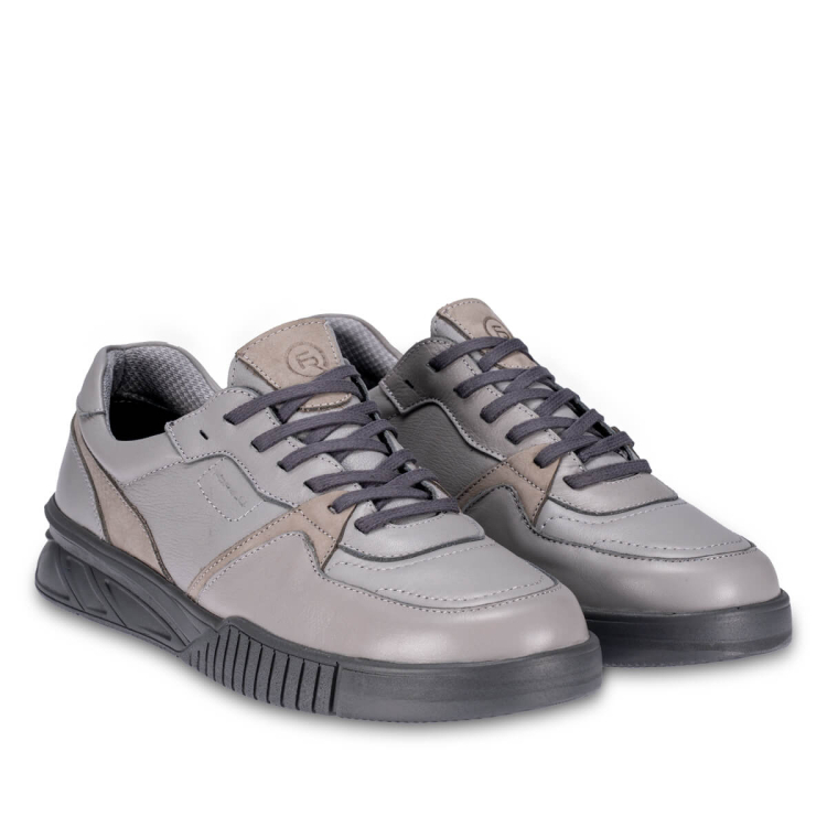 HECTOR-H Erkek Deri Ayakkabı Gri - Forelli (1)