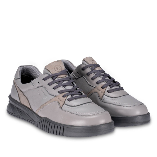 HECTOR-H Erkek Deri Ayakkabı Gri - Forelli (1)