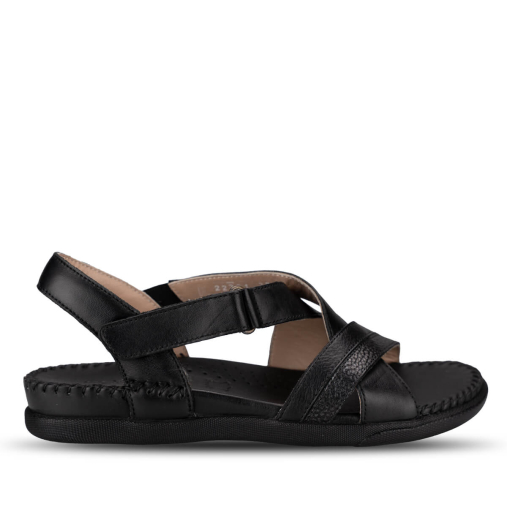 ILYA-G Kadın Deri Sandalet Siyah - Forelli