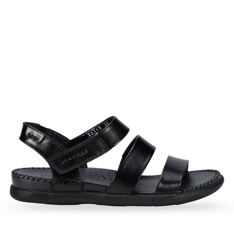 22315-G Kadın Deri Sandalet Siyah - Forelli