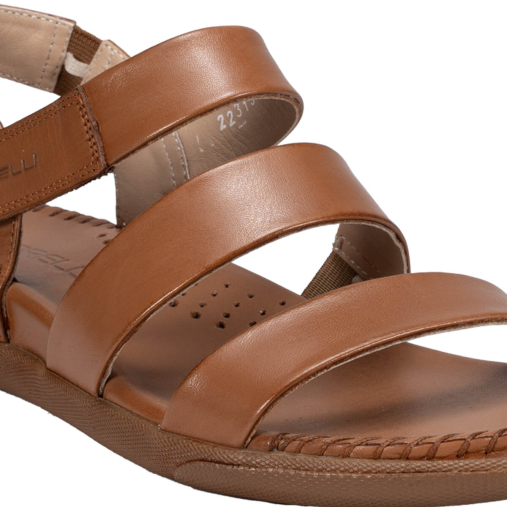 22315-G Kadın Deri Sandalet Taba - 4