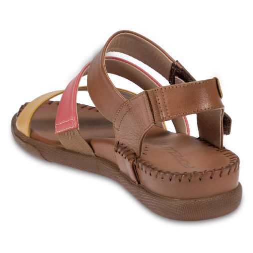 JESSE-G Kadın Deri Sandalet Taba-Sarı - 4