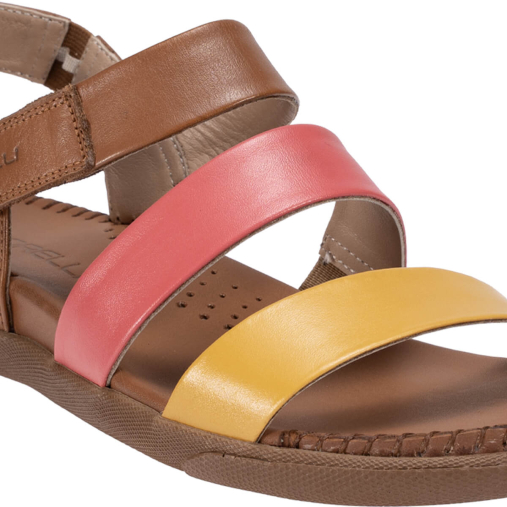 JESSE-G Kadın Deri Sandalet Taba-Sarı - 5