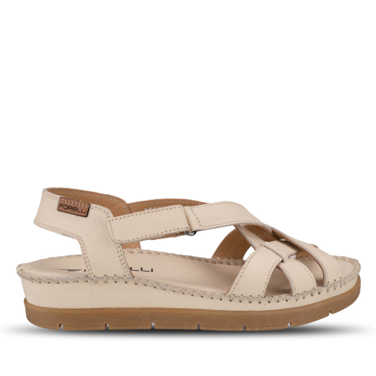 KARINA-G Kadın Deri Sandalet Bej - Forelli