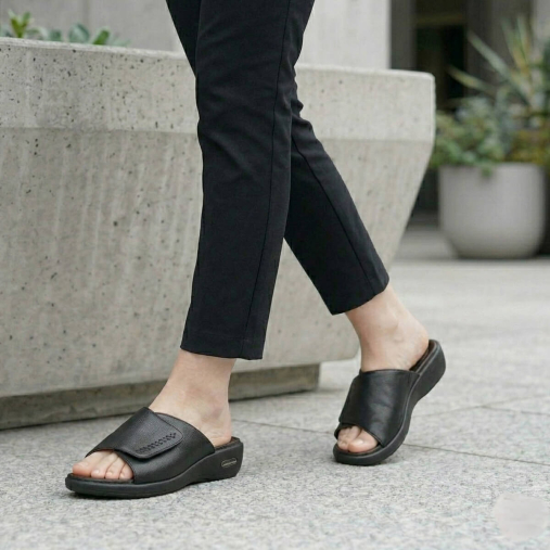 KAYLO-G Kadın Deri Terlik Siyah - 2