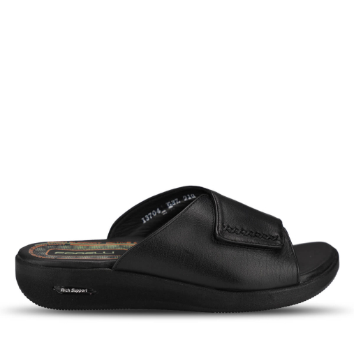 KAYLO-G Kadın Deri Terlik Siyah - Forelli