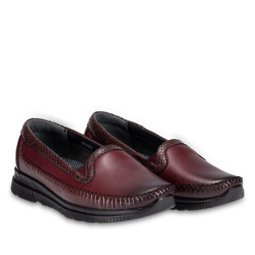 LADEN-G Kadın Deri Ayakkabı Bordo - 3