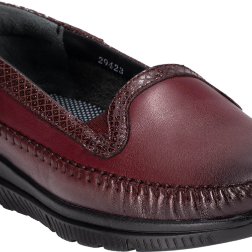 LADEN-G Kadın Deri Ayakkabı Bordo - 5