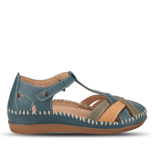 LARNI-G Kadın Deri Sandalet Bluejean-Taba - 1