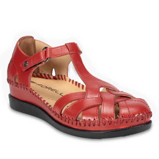 LARNI-G Kadın Deri Sandalet Kırmızı - 3