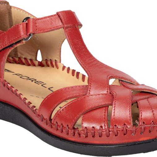 LARNI-G Kadın Deri Sandalet Kırmızı - 5