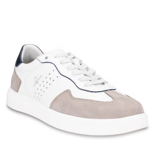 LEON-H Erkek Deri Ayakkabı Gri-Beyaz - 3