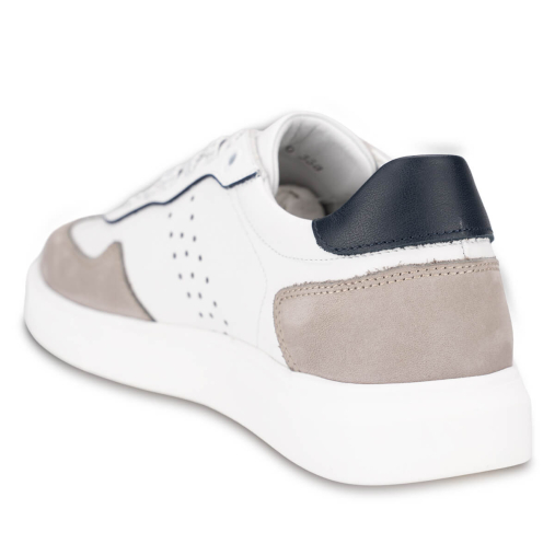 LEON-H Erkek Deri Ayakkabı Gri-Beyaz - 4