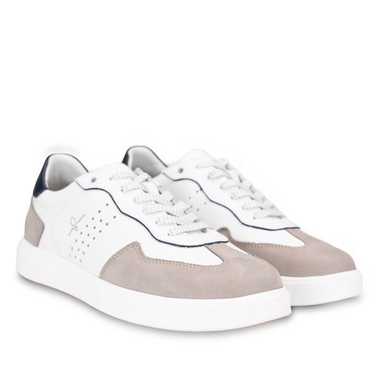 LEON-H Erkek Deri Ayakkabı Gri-Beyaz - Forelli (1)