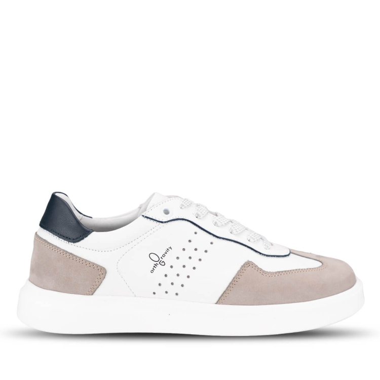 LEON-H Erkek Deri Ayakkabı Gri-Beyaz - Forelli