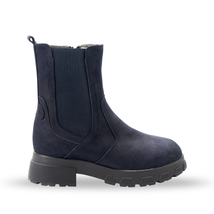LUNA-G Kadın Deri Bot Lacivert Nubuk - Forelli
