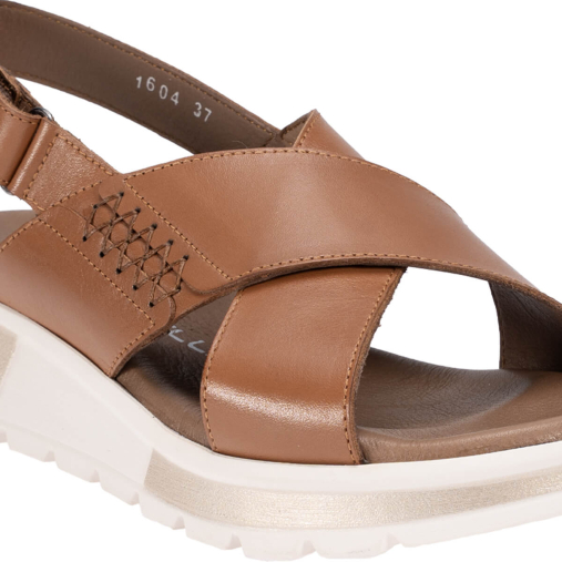 MAYON-G Kadın Deri Sandalet Taba - 5