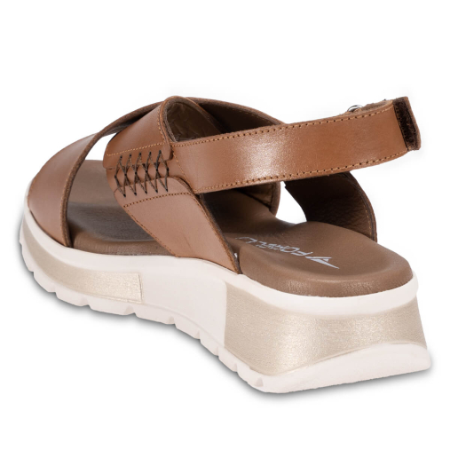 MAYON-G Kadın Deri Sandalet Taba - 4