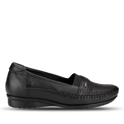 MIRAYE-H Kadın Deri Ayakkabı Siyah - Forelli