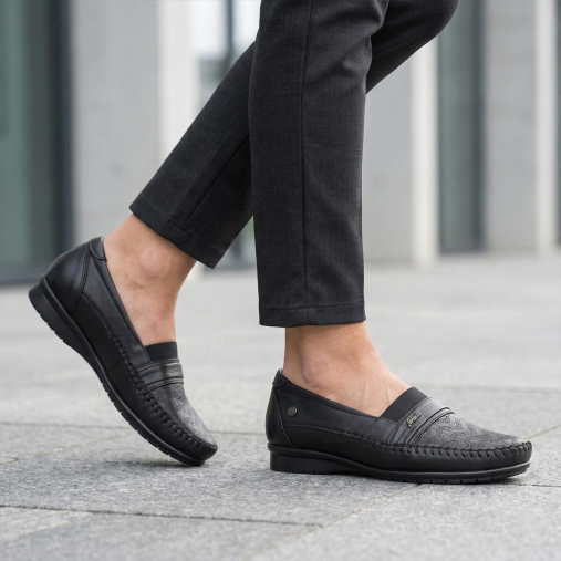 MIRAYE-H Kadın Deri Ayakkabı Siyah - 2