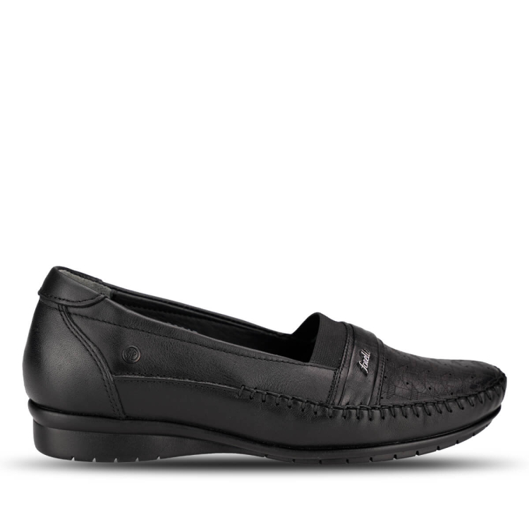 MIRAYE-H Kadın Deri Ayakkabı Siyah - Forelli