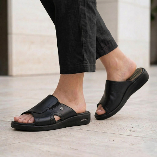 NAYE-G Kadın Deri Terlik Siyah - 2