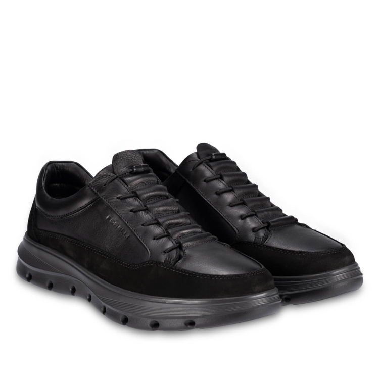 NICOLAS-G Erkek Deri Ayakkabı Siyah - Forelli (1)