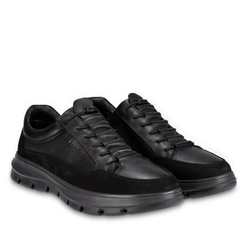 NICOLAS-G Erkek Deri Ayakkabı Siyah - Forelli (1)