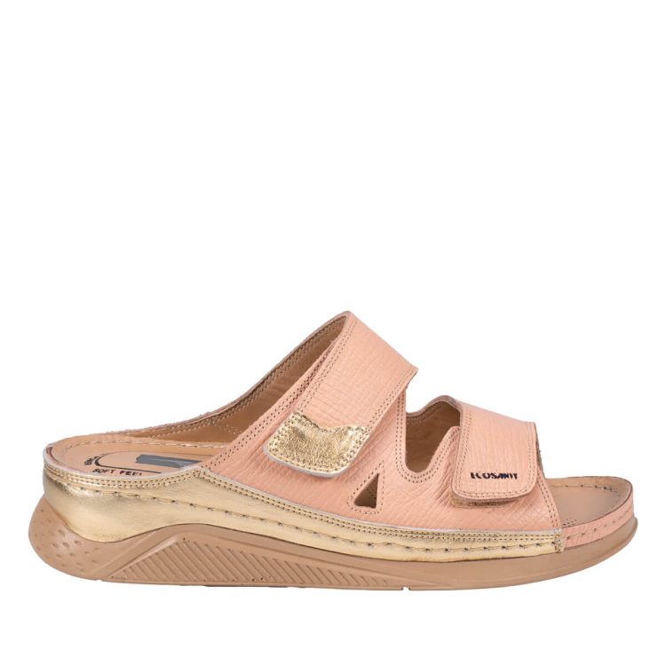 OSTUNI-H Kadın Deri Terlik Pembe - Forelli