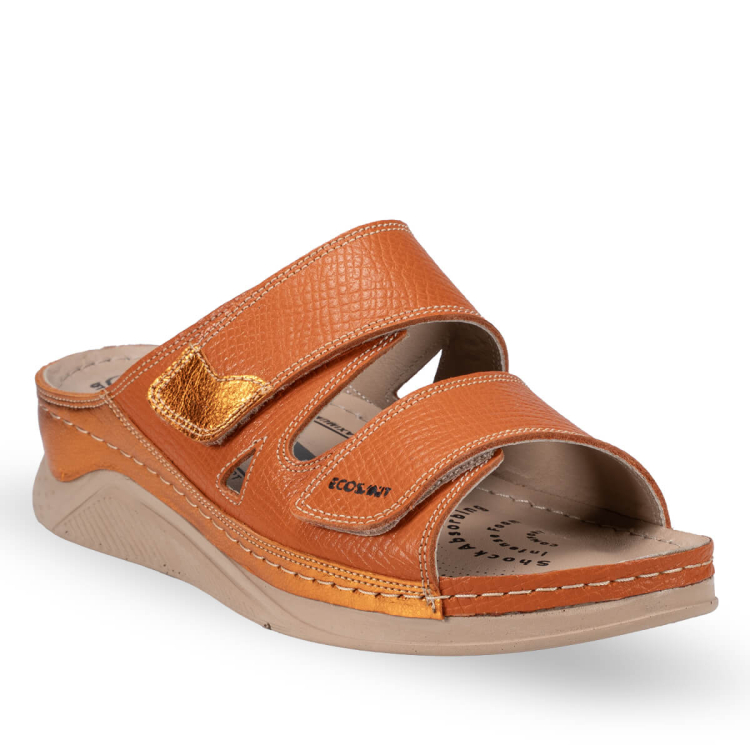 OSTUNI-H Kadın Deri Terlik Turuncu - Forelli (1)