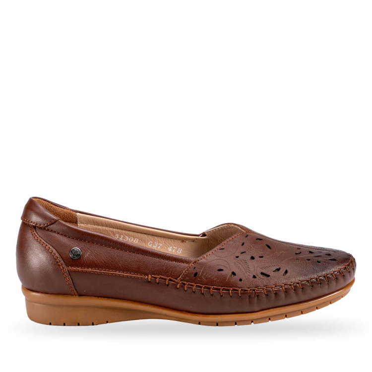 PANNY-G Kadın Deri Ayakkabı Taba - Forelli