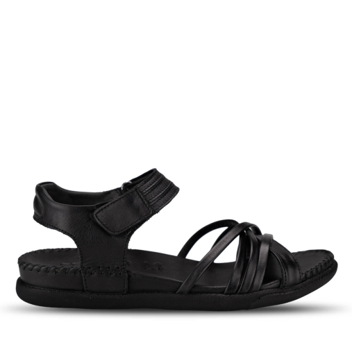 SIDNEY-G Kadın Deri Sandalet Siyah - Forelli