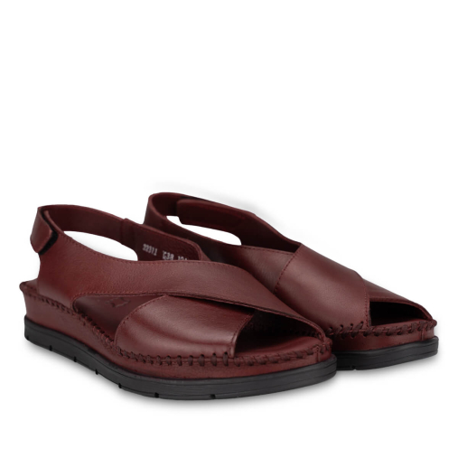 TINA-G Kadın Deri Sandalet Bordo - 3