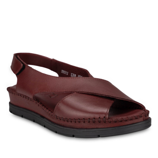 TINA-G Kadın Deri Sandalet Bordo - 4