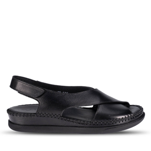 TINA-G Kadın Deri Sandalet Siyah - Forelli