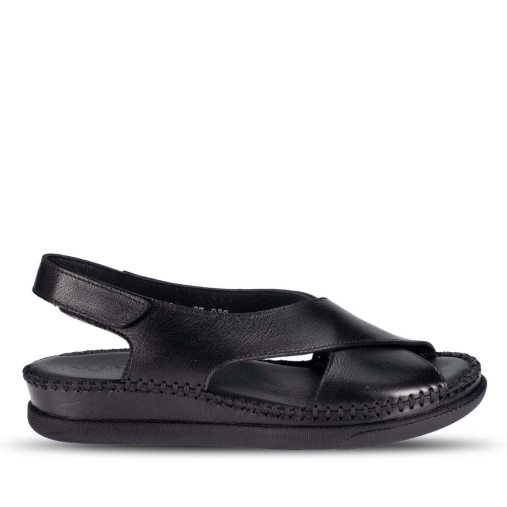 TINA-G Kadın Deri Sandalet Siyah - Forelli