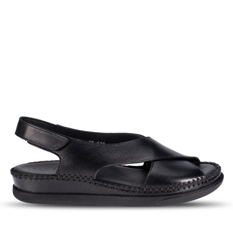 TINA-G Kadın Deri Sandalet Siyah - Forelli