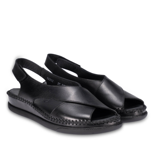 TINA-G Kadın Deri Sandalet Siyah - 2