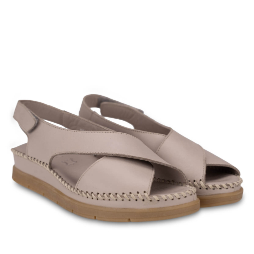 TINA-G Kadın Deri Sandalet Vizon - 3