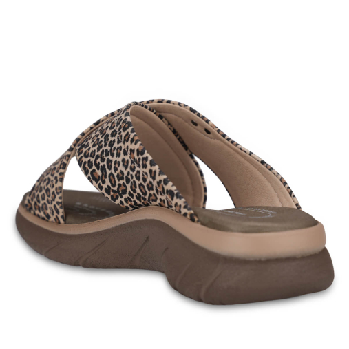 TOKYO-G Kadın Deri Terlik Bej Leopar - 5