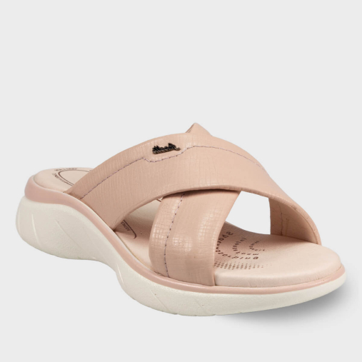 TOKYO-G Kadın Deri Terlik Pudra - 2