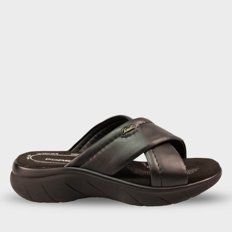 TOKYO-G Kadın Deri Terlik Siyah - Forelli