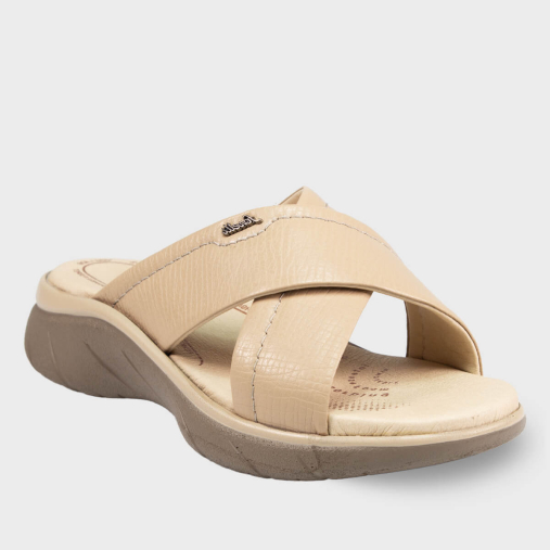 TOKYO-G Kadın Deri Terlik Vizon - 2