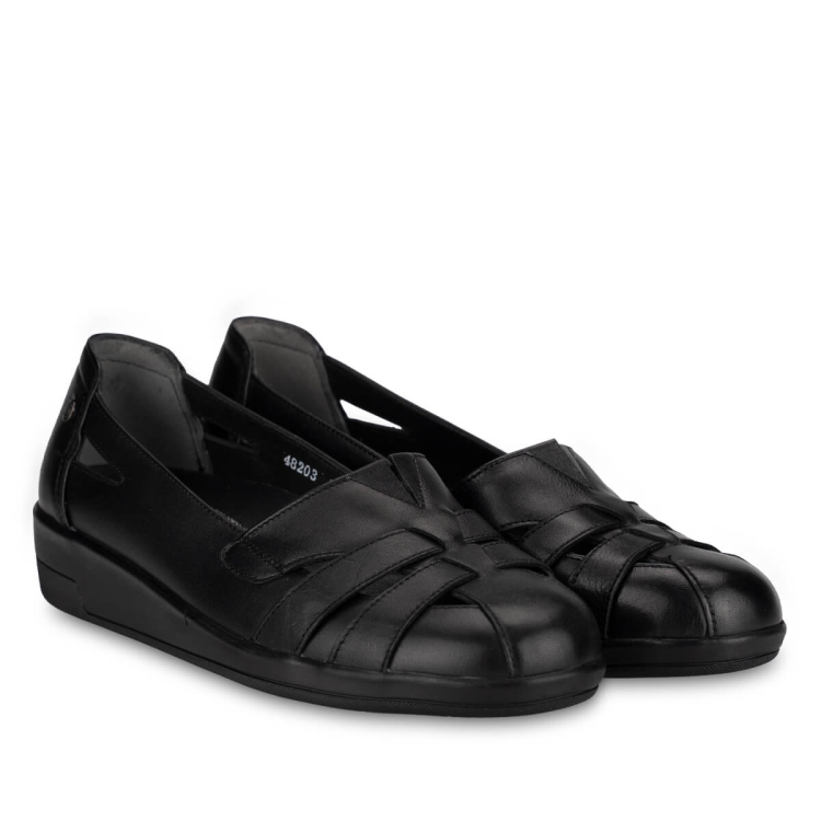 VANESA-H Kadın Deri Ayakkabı Siyah - Forelli (1)