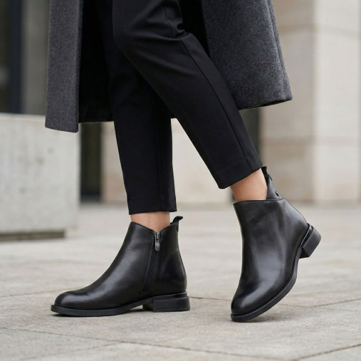 VIENNA-G Kadın Deri Bot Siyah - Forelli (1)