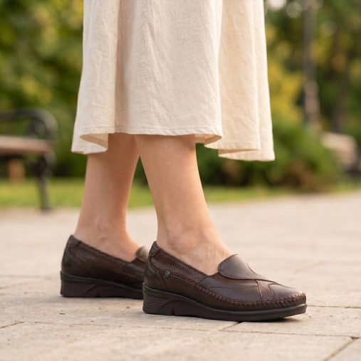 YONCA-H Kadın Deri Ayakkabı Kahve - Forelli (1)